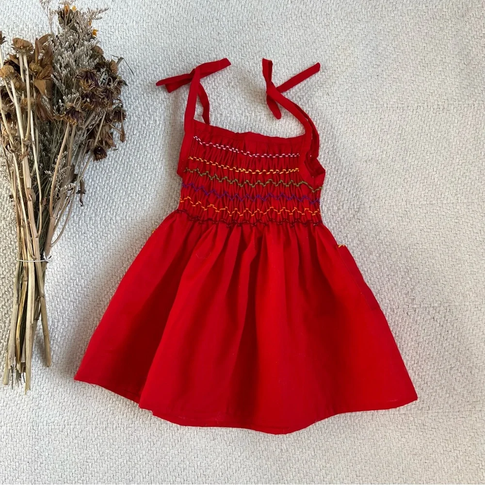 Vintage Smocked & Embroidered Sundress - Picture 3 of 3